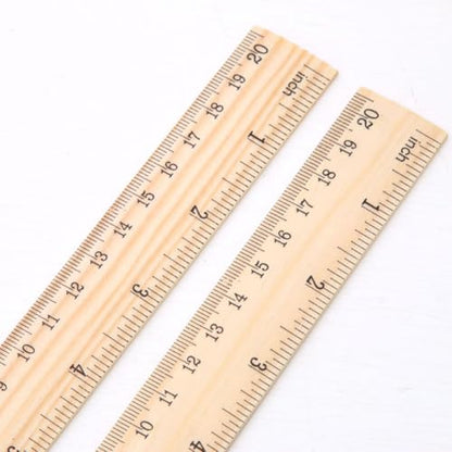 12PCS Wooden Ruler 3 Sizes Metric Ruler Set 12 inch 8 inch and 6 inch Wooden Ruler Kit Metric Measuring Tools for Office,Students,Classroom,Home