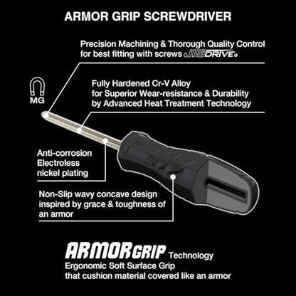 VESSEL ARMOR GRIP JISDRIVE Screwdriver 4PC. Set