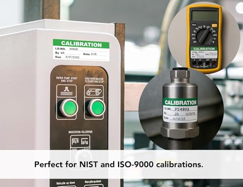 Self-Laminating Calibration Labels, 1.75''×0.63'', Waterproof Indoor/Outdoor Inspection Stickers for Metal & Plastic, Removable Residue-Free Adhesive, NIST/ISO-9000 Compliant, 180-Pack - size: 1.75 X 0.63 Inches