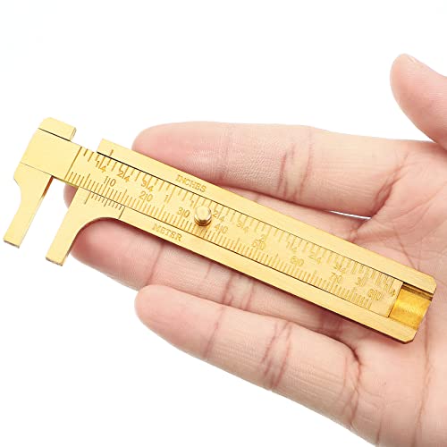 Konohan 2 Pcs Brass Pocket Caliper Pocket Caliper Mini Tool for Jewelry