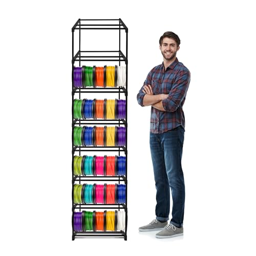 8-Tier 3D Printer Filament Storage Rack – Heavy-Duty Metal Spool Holder