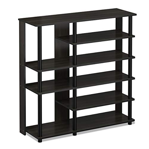 Furinno Turn-N-Tube Multi Storage Shoe Rack, 35.2"W 6-Tier, Espresso/Black,17082EX/BK - color: Espresso/Black, size: 6-Tier, 35 Inch
