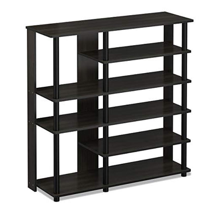 Furinno Turn-N-Tube Multi Storage Shoe Rack, 35.2"W 6-Tier, Espresso/Black,17082EX/BK - color: Espresso/Black, size: 6-Tier, 35 Inch