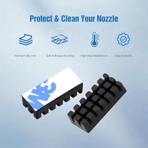 Nozzle Wipers for Flashforge Adventurer 5X / AD5X, Silicone Nozzle Cleaner with Self-Adhesive Backing, High Heat Resistant, 3D Printer Accessories, 6-Pack - color: Silicone Wiper
