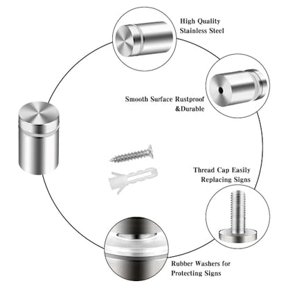 Acrylic Standoff Screws - 24pcs (0.5x0.75 in) for Sign & Wall Mounting - size: 0.5x0.75 in (24 Pcs)