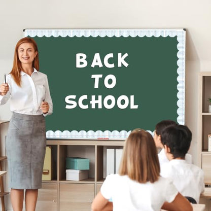 72ft Notebook Paper Bulletin Board Borders Lined Paper Pattern Scalloped Border Trim Composition Notebook Classroom Decor for Back to School Classroom Party Home Office Chalkboard Wall Decor - style: Notebook Paper