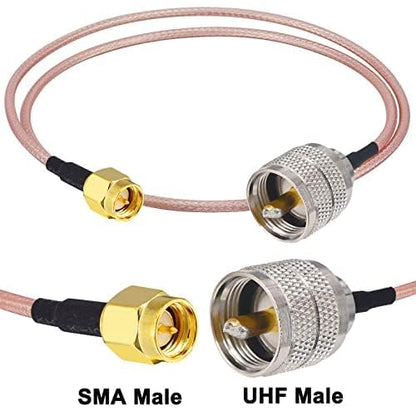 SMA Male to PL259 UHF Male RG316 Coaxial Cable 19.68in RF Coax CB Radio Pigtail Jumper 2-Pack - size: SMA Male to UHF Male RG316 19.68inch