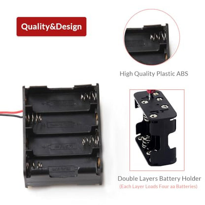 (Pack of 4) 8 AA Battery Holder Case Box 12V Volt Total