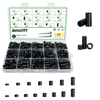 570 Pcs M7 Nylon Spacers Assortment Set - size: M7-570Pcs