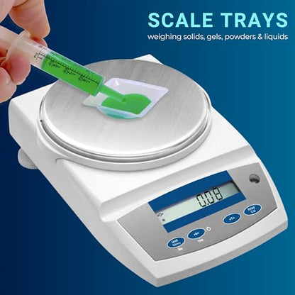 Small Plastic Trays 7mL, 125 Pack Weigh Boats, Lab Scale Weighing Dishes