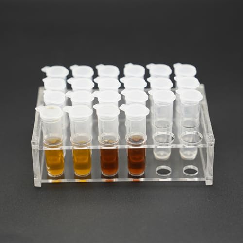 1 Pcs Clear Acrylic Test Tube Rack, 24 Holes for 5mL Tubes, 14mm Diameter - size: 14mm