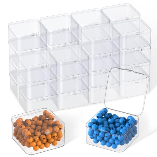 32 Pack 2.56 x 2.56 x 1.38 inch Clear Plastic Storage Containers with Lids - color: 32 PCS, size: 6.5 x 6.5 x 3.5 inch