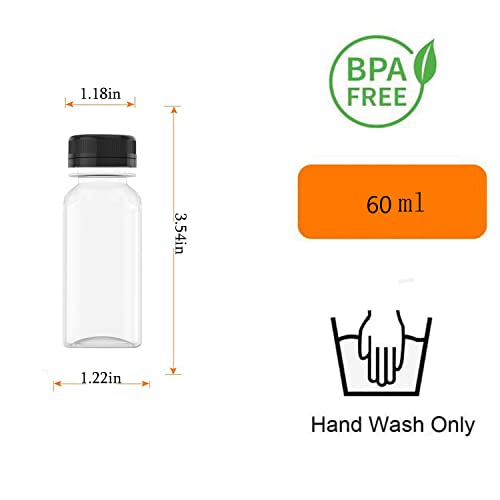 12 Pcs 2 OZ Mini Plastic Juice Bottles,