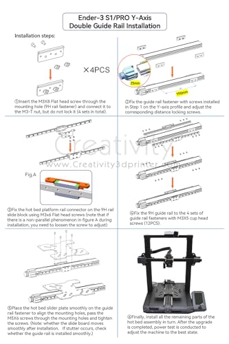 Generic Elves Upgrade Y axis Rail Ender 3 S1 Pro Y axis MGN9H Linear Rail Upgrade for Ender-3 S1 3D Printer