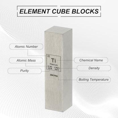 PATIKIL Titanium Cube, 0.5x0.5x2" Ti Density Stick High Density Element Rod Unique Metal Cube Periodic Table of Elements Collections Lab Experiment Teacher Scientific Classes - size: 0.5x0.5x2", style: Titanium
