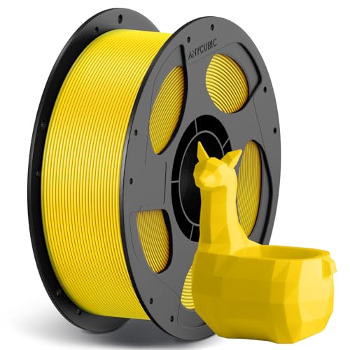 ANYCUBIC High Speed 3D Printer Filament 1.75mm, Print Up to 10X Faster, Rapid PLA Filament with High Prints Quality, Dimensional Accuracy +/- 0.02mm, 1KG Reusable Spool, Vibrant Yellow - color: 1kg Yellow