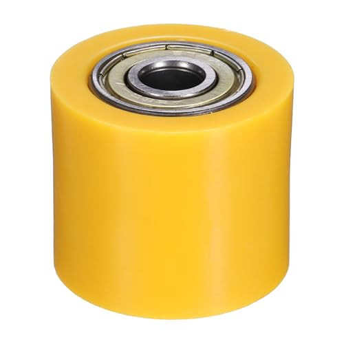 PATIKIL 8mm Roller Pulley Tensioner, Chain Roller Pulley Tensioner Mini Bike Parts Nylon Cylinder Type Guide Wheel Chain Guide Slider for Mini Motorcycle Dirt Bike, Yellow - color: Yellow