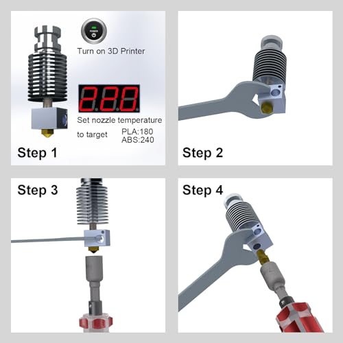 3D Printer Nozzle Replace Change Tools DIY Nozzle Replacement Spanner Socket Wrench Installation Tools (3 in 1 Tools) - style: 3 in 1 Tools