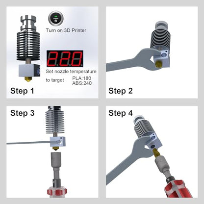 3D Printer Nozzle Replace Change Tools DIY Nozzle Replacement Spanner Socket Wrench Installation Tools (3 in 1 Tools) - style: 3 in 1 Tools
