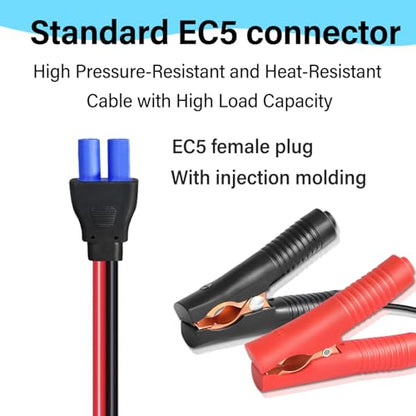 10AWG EC5 Jump Starter Cable with Battery Clamps - size: Alligator Clip to EC5