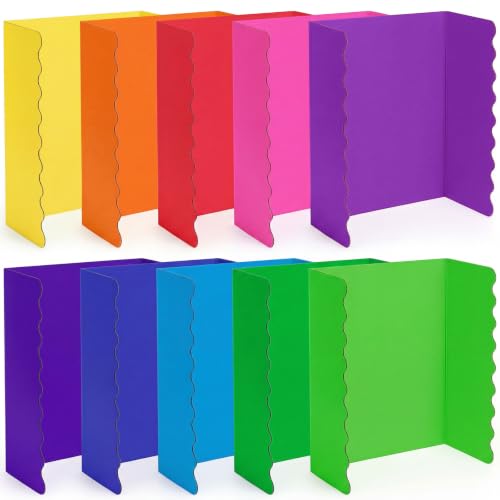 Mooliwe 10 Pack Scalloped Trifold Poster Board, 21" x 14", Rainbow - color: Rainbow, size: 21" X 14"