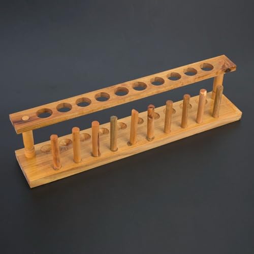 Wooden Test Tube Rack 6/8/10 Hole - Laboratory Tube Holder for Experiments, Durable Wood Stand with Alkali Resistance(10 Hole) - size: 10 Hole