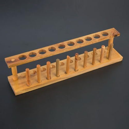 Wooden Test Tube Rack 6/8/10 Hole - Laboratory Tube Holder for Experiments, Durable Wood Stand with Alkali Resistance(10 Hole) - size: 10 Hole