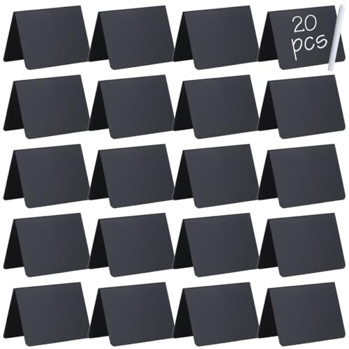 20 Pack Mini Chalkboard Signs, Food Labels for Party Buffet Catering, 4"x3"