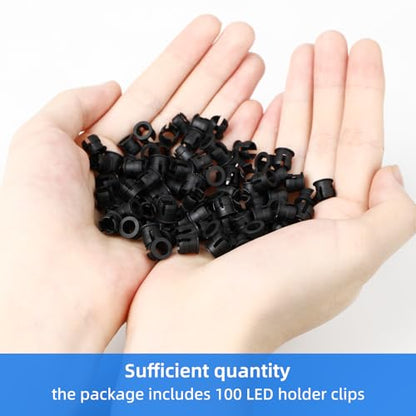5mm LED Holder 100PCS Panel Mount LED Bezel Clips Black Plastic - color: Black, size: 5MM