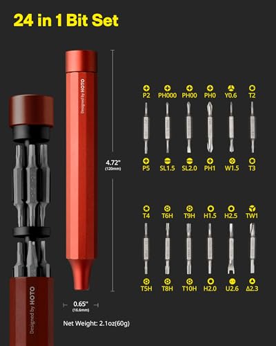 HOTO Hand Tool Set Bundle with Precision Screwdriver Sets Cinnabar Red