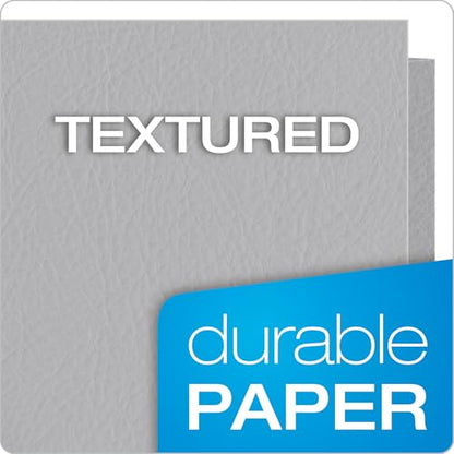 Oxford Twin-Pocket Folders, Textured Paper, Letter Size, Gray, Holds 100 Sheets, Box of 25 (57505EE) - color: Gray, size: 25 Count (Pack of 1)