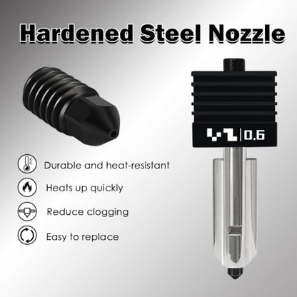 2 PCS 0.6MM P2S Hotend Kits for Bambu Lab X2D/H2D/H2S/H2C/A1/A1 Mini - size: 2 PCS 0.6MM
