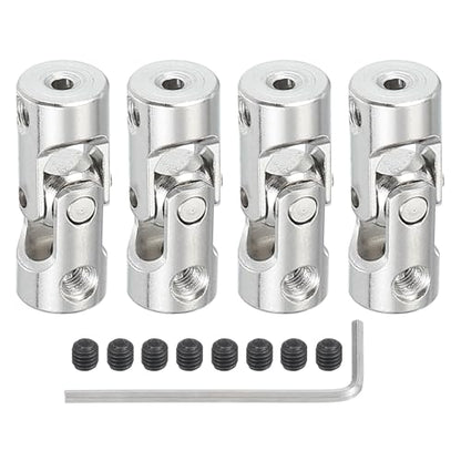 PATIKIL Rotatable Universal Steering Shaft 2mm to 2.3mm Inner Dia, 4 Pcs U Joint Shaft Coupling U Joints Coupler Connector Accessories with M3 Screws for Motor Model Robots - size: 2mm to 2.3mm