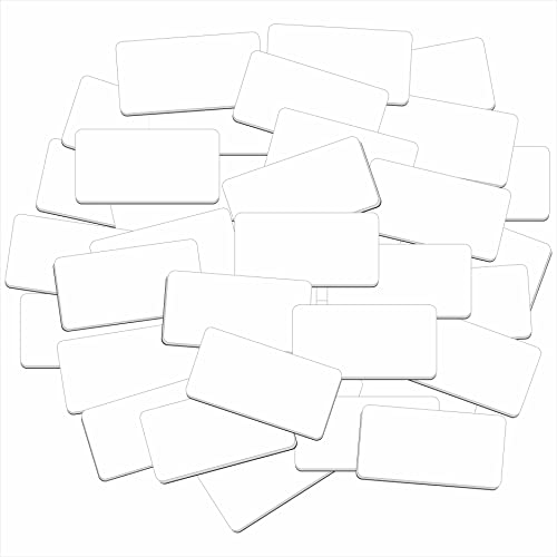 Magnetic Name Tag Label, 55 PCS Dry Erase Reusable Blank Name Stickers White Reusable Magnets for Whiteboards Locker Fridge School Office Home (Each Measures 2" x 1") - color: White, size: 2" x 1"
