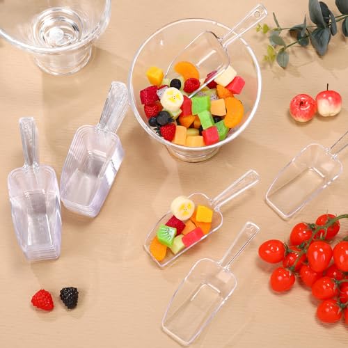 Jinei 24 Pcs 6.5" Clear Plastic Scoops Bulk Multi Purpose - size: 6.5"