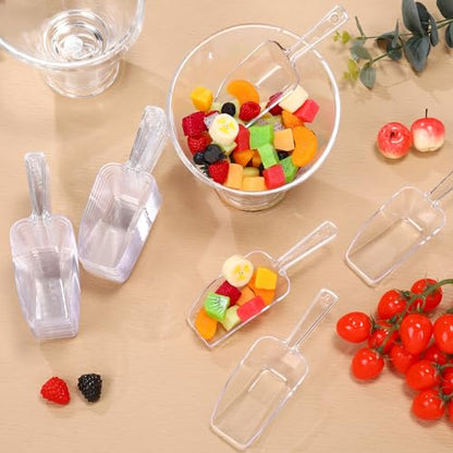 Jinei 24 Pcs 6.5" Clear Plastic Scoops Bulk Multi Purpose - size: 6.5"