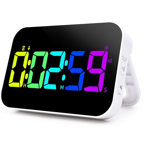 TXL Digital Timer for Classroom, Pomodoro, Gym & Kitchen – Rechargeable Magnetic Countdown Timer, Large LED Display, Loud Alarm, 3 Volume Levels & 3 Brightness Settings - style: Upgraded Version with Gym Modes
