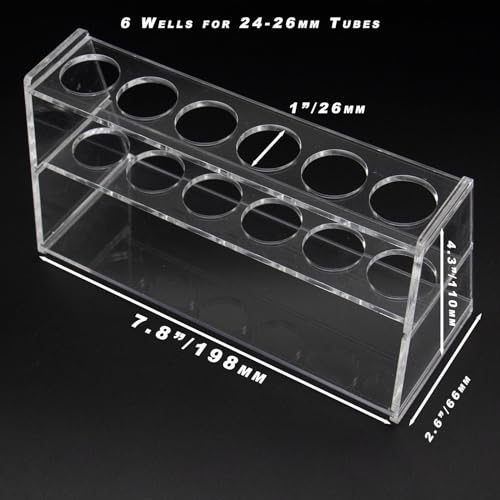 Acrylic Test Tube Holder Rack for 50ml Centrifuge Tubes Clear，Holds 21-26mm Tubes (50ml, 6 Wells) - color: 50ml, 6 Wells