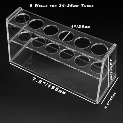 Acrylic Test Tube Holder Rack for 50ml Centrifuge Tubes Clear，Holds 21-26mm Tubes (50ml, 6 Wells) - color: 50ml, 6 Wells