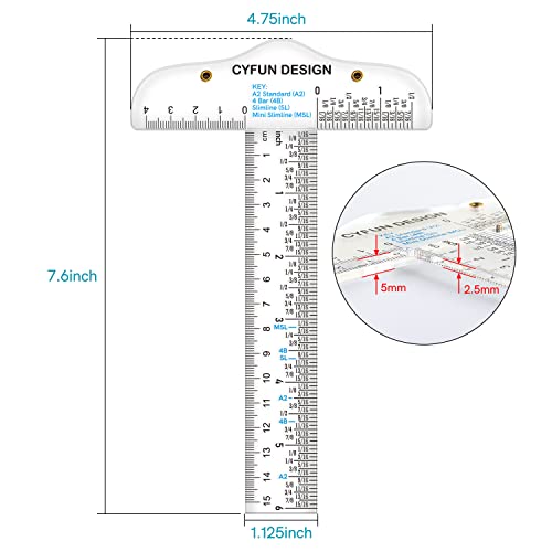 10PCS 6 Inches/15cm Acrylic Clear T-Square Ruler, Inches and Metric, T Square Ruler, Transparent, T Ruler, for Crafting Drafting and General Layout Work Art Framing & Drafting Scrapbooking Crafting - color: 10PCS Clear Acrylic Ruler
