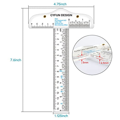 6 Inches/15cm Acrylic Clear T-Square Ruler, Dual Side Measuring, Transparent, for Crafting, Drafting & General Layout Work - color: T-Square Ruler