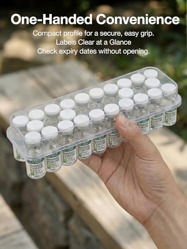 SUNMON 24-Slot Peptide Case for Fridge, 3ml Vial Storage Case for Refrigerator, 3ml Insulin Vial Holder for Diabetic Care (2 Pcs) - size: 3ml-24 Slot 2 Pcs