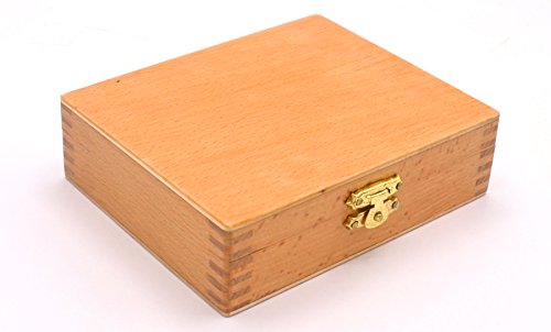 EISCO Wooden Microscope Slide Box with Latch, Holds 25 Slides – Durable, Hinged Lid, Secure Storage for 75x25mm Slides