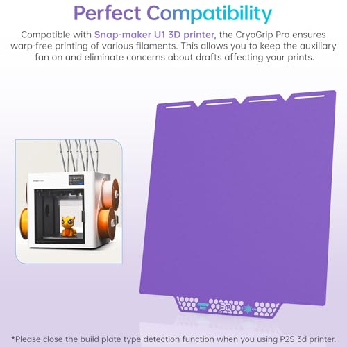 BIQU CryoGrip Pro Glacier Build Plate for Snap-Maker U1 3D Printer - color: Glacier-Purple, size: 276*301MM-U1, style: Glacier