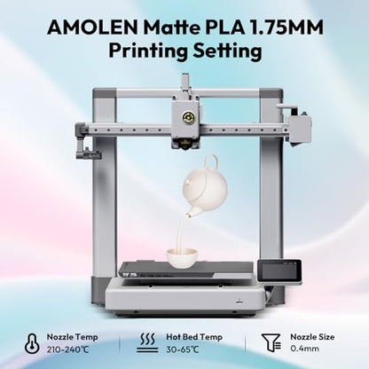 AMOLEN PLA Matte 3D Printer Filament Bundle, PLA 1.75mm Craftsman Color Quartet Set, Porcelain White/Terracotta/Delft Blue/Sand Beige, 200g X 4 Spools - color: Porcelain White/Terracotta/Delft Blue/Sand Beige