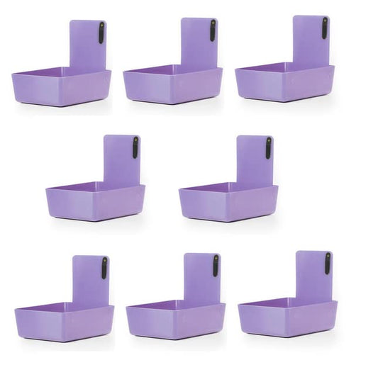 8/Pk Medium Medical Pro Lab Pan Dental Working Lab Pan Plastic with Stainless Steel Clip (Purple) - color: Purple