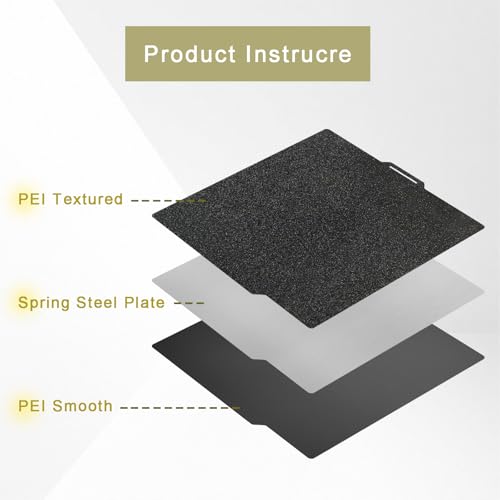 Double Sided Smooth & Textured PEI Build Plate for Bambu Lab X2D/P2S/X1/X1C/X1E/P1P/P1S/A1, 257x257mm Spring Steel Magnetic Flexible Heated Bed, High Adhesion Removable 3D Printer Platform - color: Smooth PEI & Textured PEI, size: 257mm A1 XI P1
