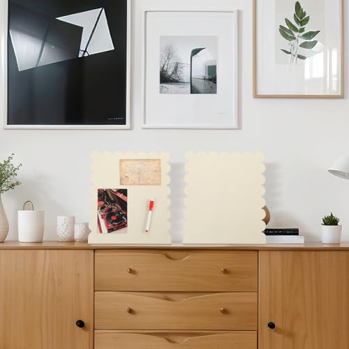 Gueevin 2 Pcs Magnet Board Magnetic Display Stand for Table, White, Small - color: White, size: Small