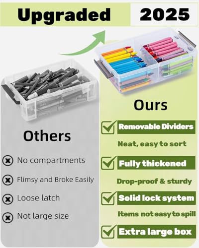 12 Pack Extra Large Pencil Box with Removable Divider, Thickened Pencil Case Bulk, Clear Crayon Marker Organizer Stackable Plastic Small Storage Containers for Pen Craft School Supplies(Grey) - size: Grey-12 Pack