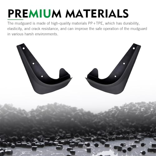 2 PCS Car Mud Flaps, Precise Fitment Splash-Protection Tire Rear Mudguard, All-Weather Waterproof Protection Fender Flap, Universal Tire Modification Part for Most Cars SUVs Trucks (Black)